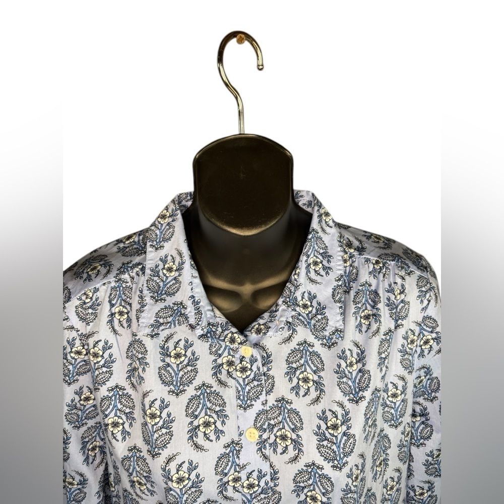 J.Crew women’s cotton long sleeve blue Collared mini shirtdress size 10 preloved - Picture 6 of 13